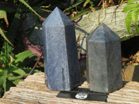 Polished Stunning Banded Lazulite Crystal Points x 2 From Madagascar - TopRock