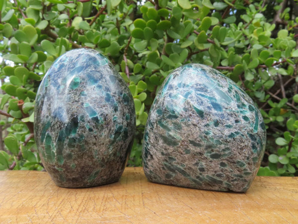Polished Emeralds In Matrix Standing Free Forms x 2 From Sandawana, Zimbabwe - TopRock