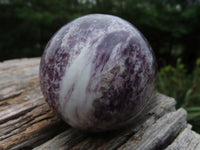 Polished Lepidolite Spheres One With Rubellite Pink Tourmaline x 4 From Madagascar - TopRock