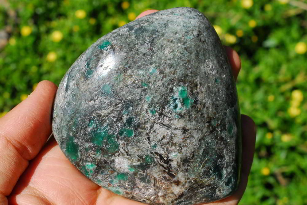 Polished Emerald In Matrix Standing Free Forms x 3 From Zimbabwe - TopRock