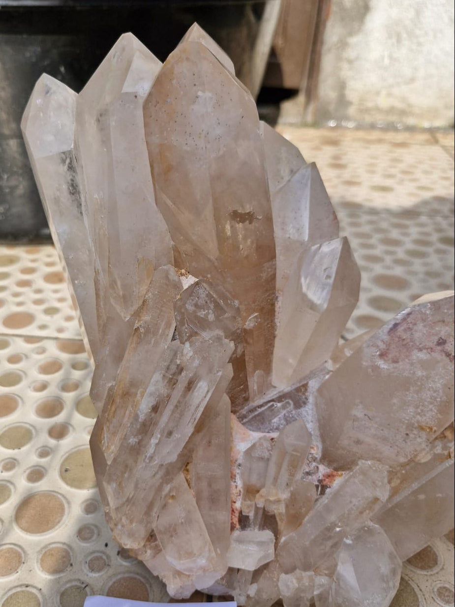 (+12 WEEKS!) Polished Large Clear and Smokey Quartz Cluster x 1 From Ambatofinandrahana, Madagascar