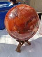 (+12 WEEKS!) Polished XL Carnelian Gemstone Sphere x 1 From Marovoay, Madagascar