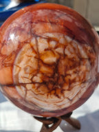(+12 WEEKS!) Polished XL Carnelian Gemstone Sphere x 1 From Marovoay, Madagascar