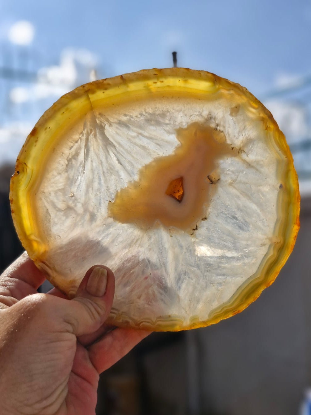 (+12 WEEKS!) Polished and Natural Set of 4 Agate Slices x 1 From Maintirano, Madagascar
