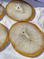 (+12 WEEKS!) Polished and Natural Set of 4 Agate Slices x 1 From Maintirano, Madagascar