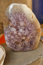 (+12 WEEKS!) Polished and Natural XL Agate with Amethyst Crystal Geode x 1 From Maintirano, Madagascar