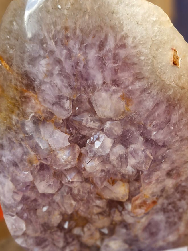 (+12 WEEKS!) Polished and Natural XL Agate with Amethyst Crystal Geode x 1 From Maintirano, Madagascar