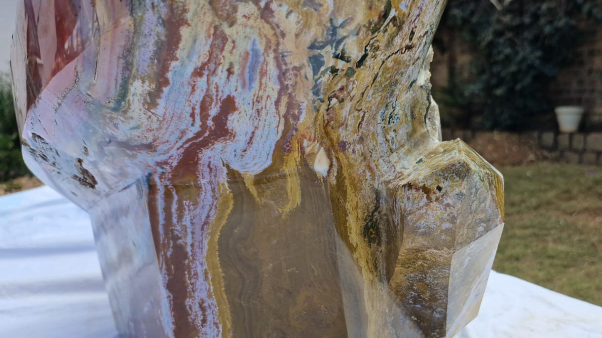 (+12 WEEKS!) Polished XXL Ocean Jasper Serpent Sculpture x 1 From Boeny, Madagascar