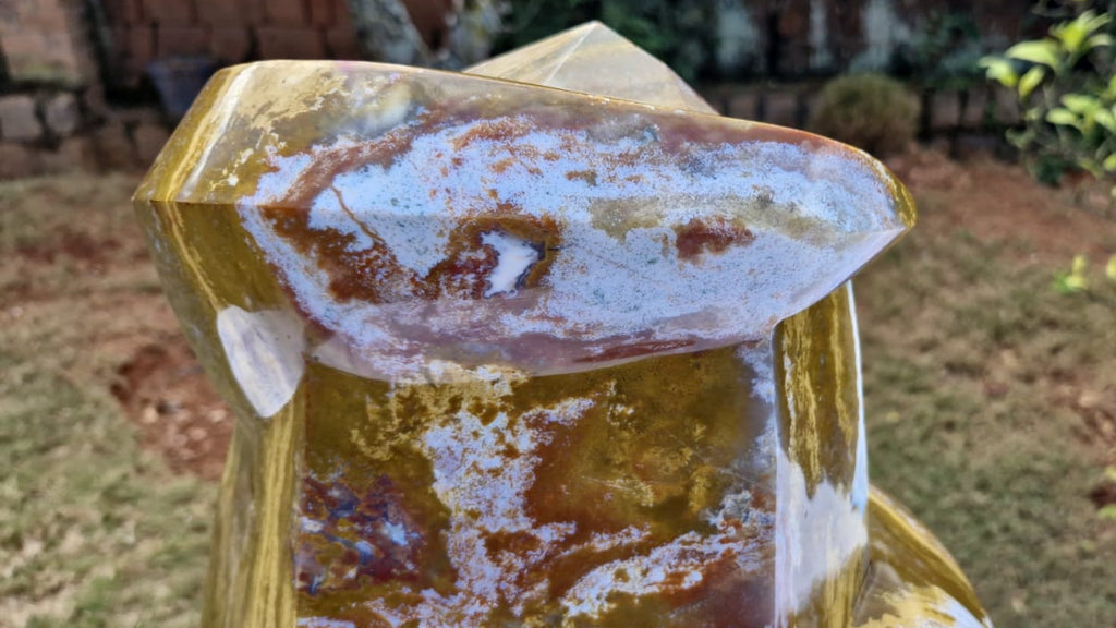 (+12 WEEKS!) Polished XXL Ocean Jasper Serpent Sculpture x 1 From Boeny, Madagascar