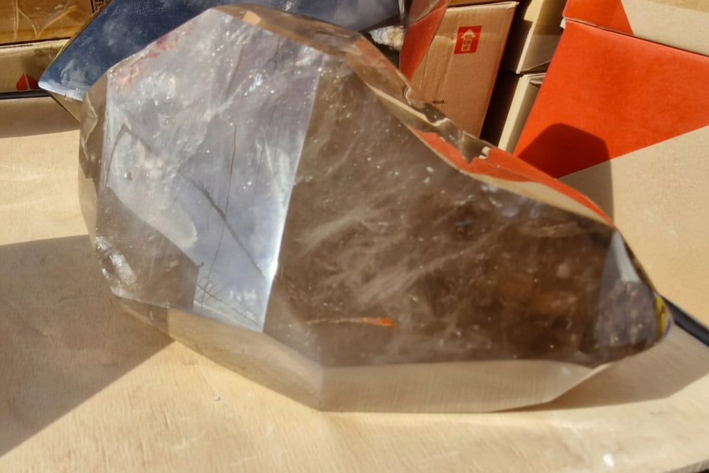 (+12 WEEKS!) Polished Large Double Terminated Smokey Quartz Crystal x 1 From Ambatondrazaka, Madagascar