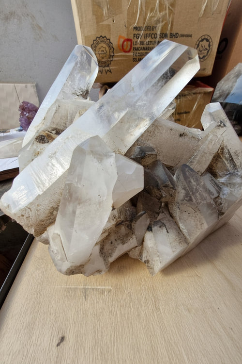(+12 WEEKS!) Polished XL Clear Quartz Crystal Cluster x 1 From Ambatofinandrahana, Madagascar