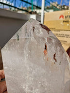 (+12 WEEKS!) Polished XL Clear Quartz Display Crystal with Chlorite Inclusions x 1 From Ambatondrazaka, Madagascar