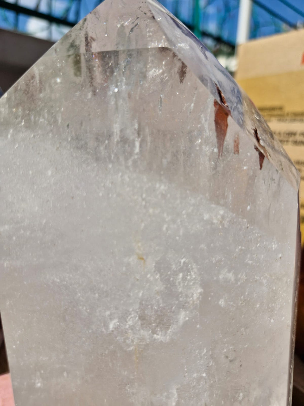 (+12 WEEKS!) Polished XL Clear Quartz Display Crystal with Chlorite Inclusions x 1 From Ambatondrazaka, Madagascar
