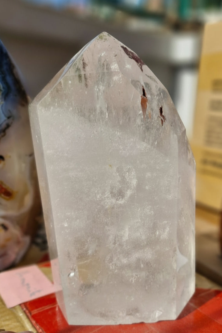 (+12 WEEKS!) Polished XL Clear Quartz Display Crystal with Chlorite Inclusions x 1 From Ambatondrazaka, Madagascar