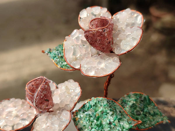 Hand Made Gemstone Double Rose Small - Sold Per Piece - From South Africa