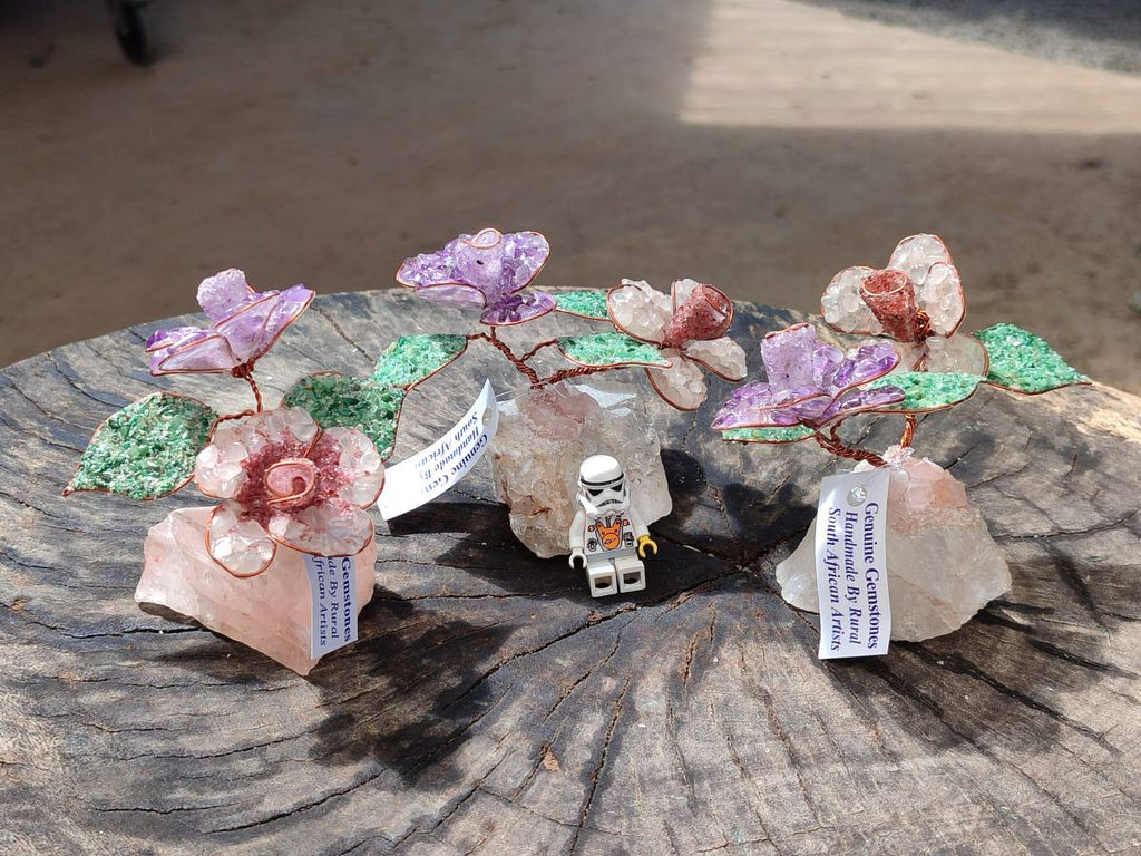 Hand Made Gemstone Double Rose Large - Sold Per Piece - From South Africa - Toprock Gemstones and Minerals 