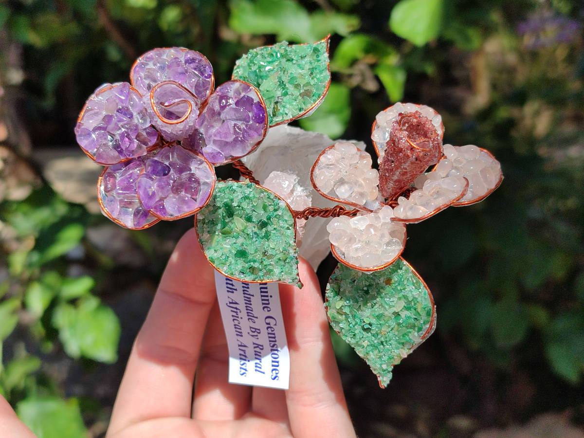 Hand Made Gemstone Double Rose Large - Sold Per Piece - From South Africa - Toprock Gemstones and Minerals 