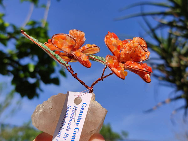 Hand Made Gemstone Double Rose Large - Sold Per Piece - From South Africa