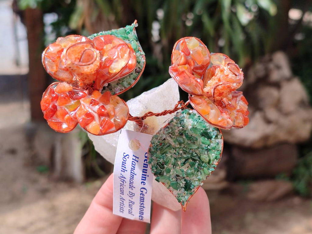 Hand Made Gemstone Double Rose Large - Sold Per Piece - From South Africa - Toprock Gemstones and Minerals 