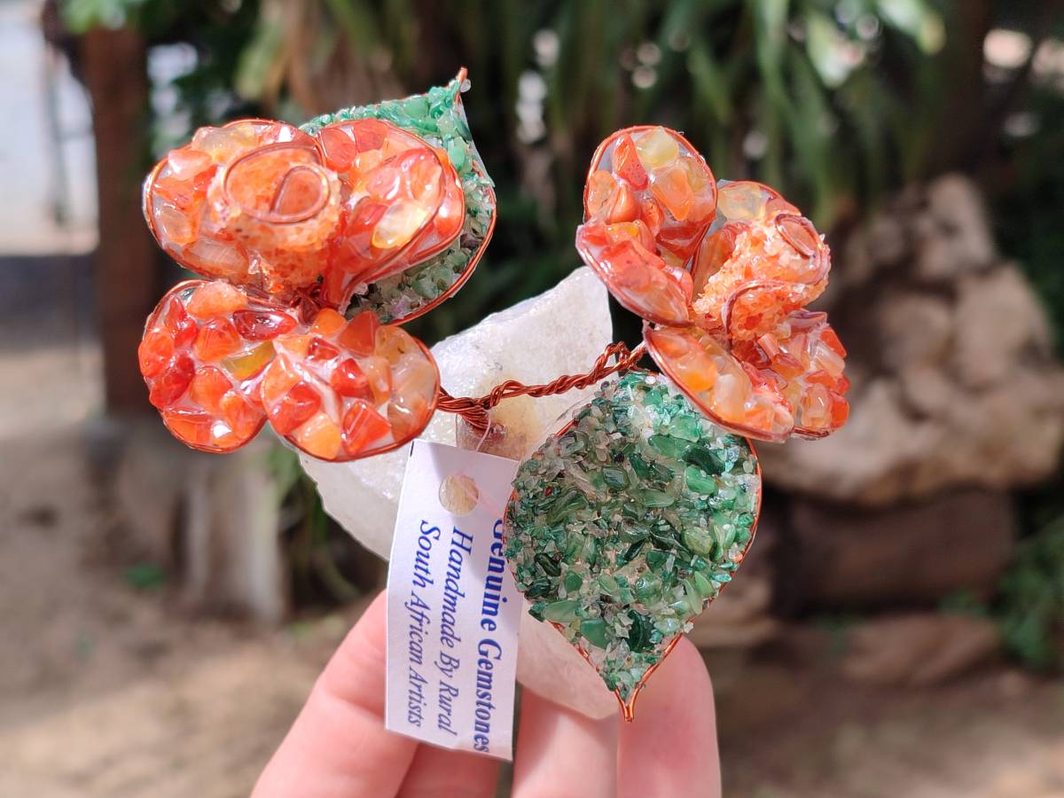 Hand Made Gemstone Double Rose Large - Sold Per Piece - From South Africa - Toprock Gemstones and Minerals 