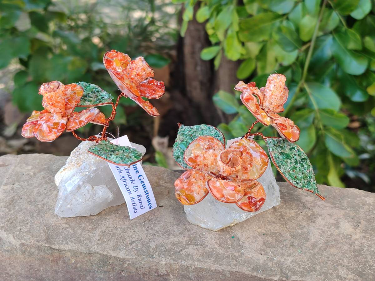 Hand Made Gemstone Double Rose Large - Sold Per Piece - From South Africa - Toprock Gemstones and Minerals 