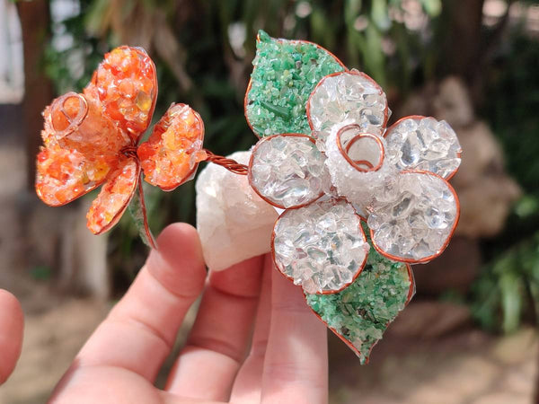 Hand Made Gemstone Double Rose Small - Sold Per Piece - From South Africa