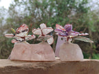 Hand Made Medium Gemstone Butterfly With Rose - Pink Red White - sold per piece From South Africa - Toprock Gemstones and Minerals 
