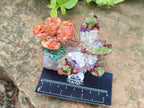 Hand Made Medium Gemstone Butterfly With Rose - Orange White Green - sold per piece - From South Africa - Toprock Gemstones and Minerals 