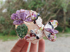Hand Made Medium Gemstone Butterfly With Rose - Orange White Green - sold per piece - From South Africa - Toprock Gemstones and Minerals 