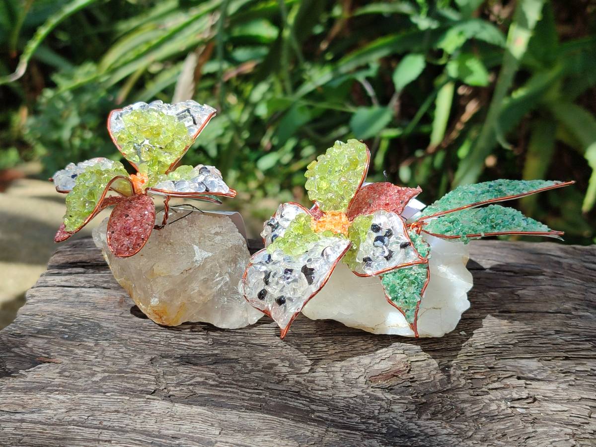 Hand Made Large Gemstone Orchid Flower - Sold Per Piece - From South Africa - Toprock Gemstones and Minerals 