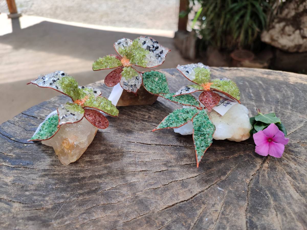 Hand Made Large Gemstone Orchid Flower - Sold Per Piece - From South Africa - Toprock Gemstones and Minerals 