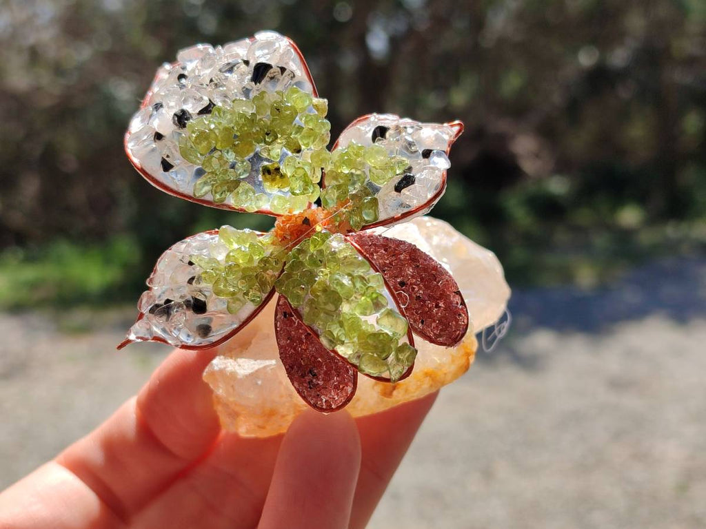 Hand Made Large Gemstone Orchid Flower - Sold Per Piece - From South Africa - Toprock Gemstones and Minerals 