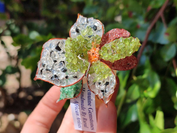 Hand Made Large Gemstone Orchid Flower - Sold Per Piece - From South Africa