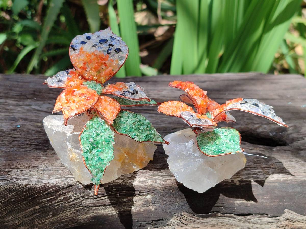 Hand Made Large Gemstone Orchid Flower - Sold Per Piece - From South Africa - Toprock Gemstones and Minerals 