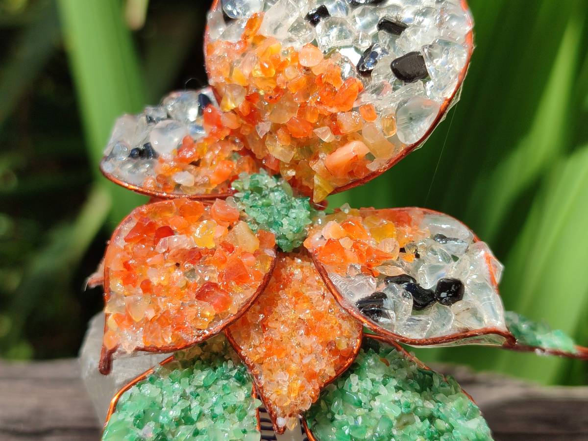 Hand Made Large Gemstone Orchid Flower - Sold Per Piece - From South Africa - Toprock Gemstones and Minerals 