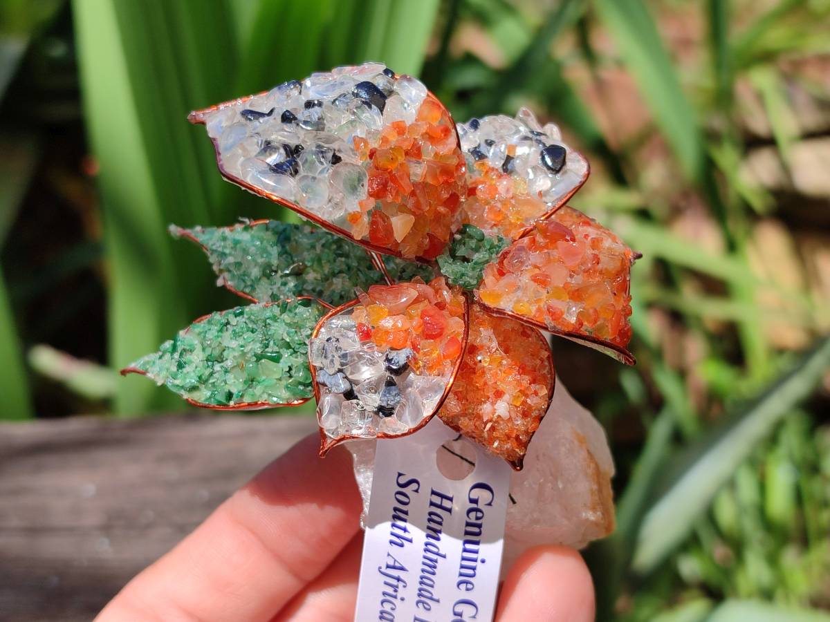 Hand Made Large Gemstone Orchid Flower - Sold Per Piece - From South Africa - Toprock Gemstones and Minerals 