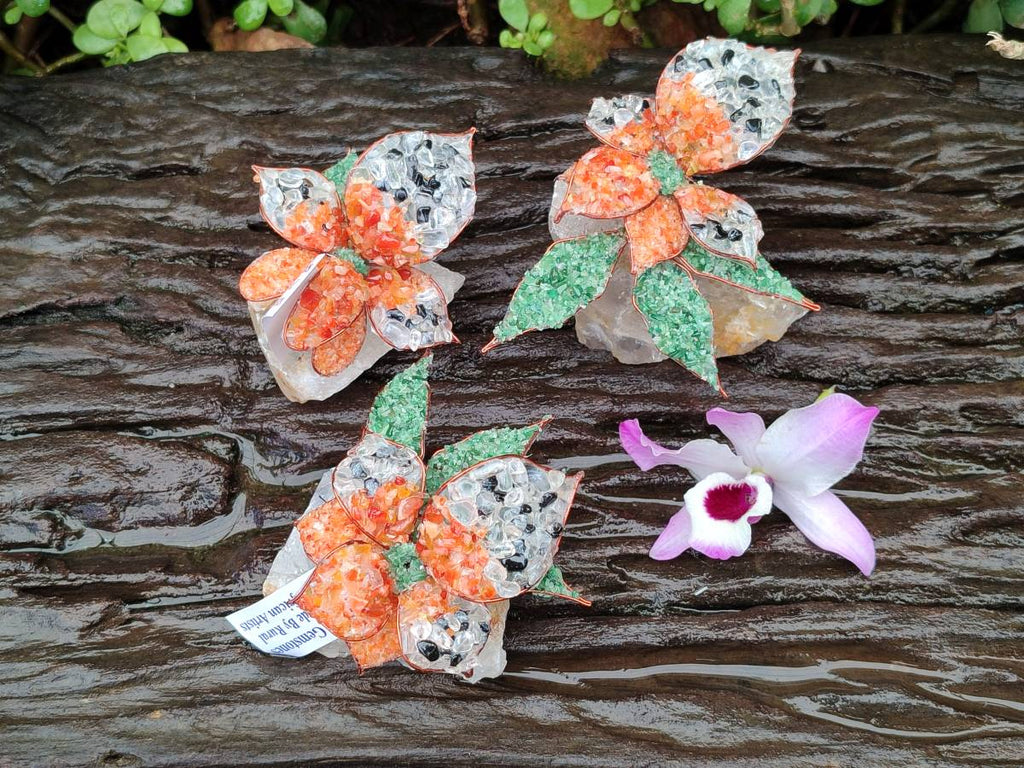 Hand Made Large Gemstone Orchid Flower - Sold Per Piece - From South Africa - Toprock Gemstones and Minerals 