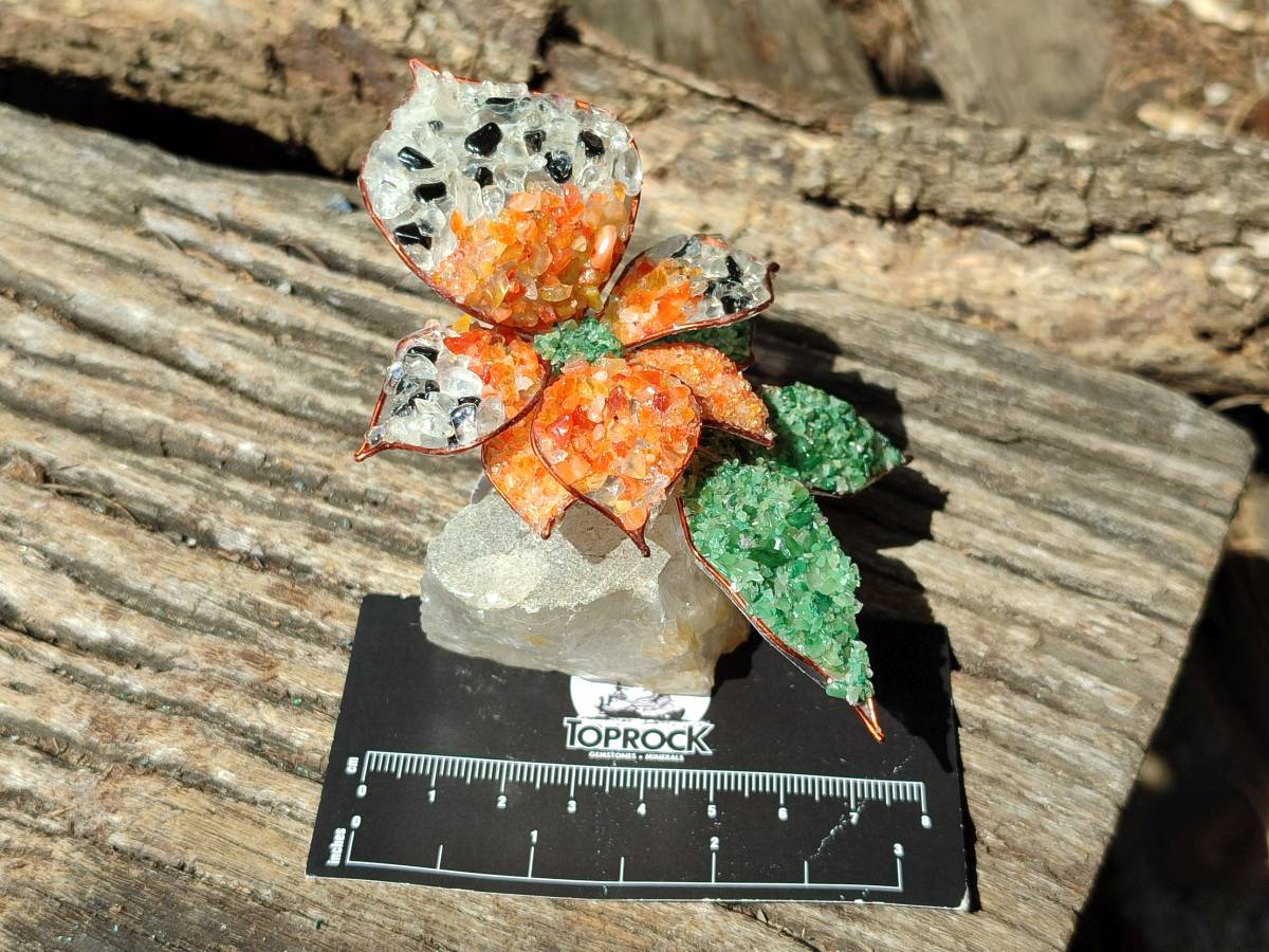 Hand Made Large Gemstone Orchid Flower - Sold Per Piece - From South Africa - Toprock Gemstones and Minerals 