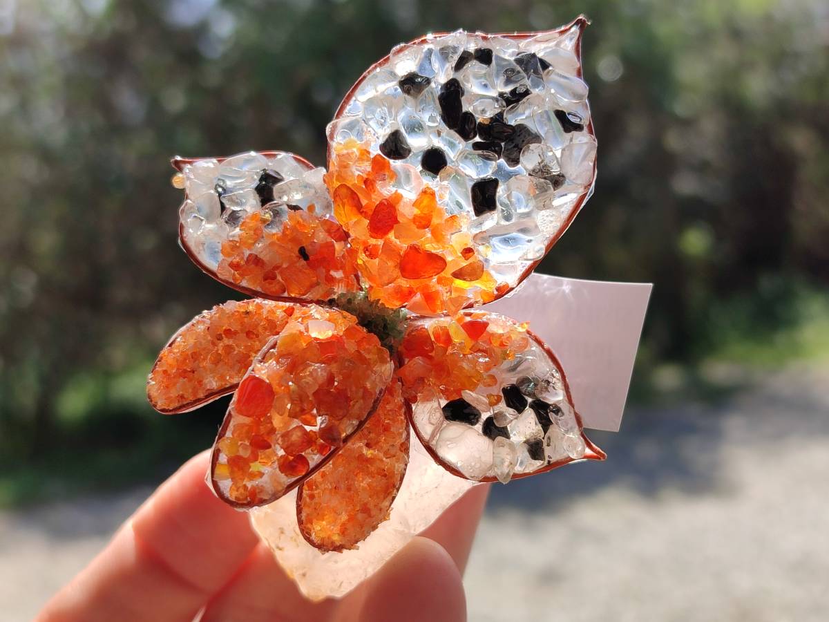 Hand Made Large Gemstone Orchid Flower - Sold Per Piece - From South Africa - Toprock Gemstones and Minerals 