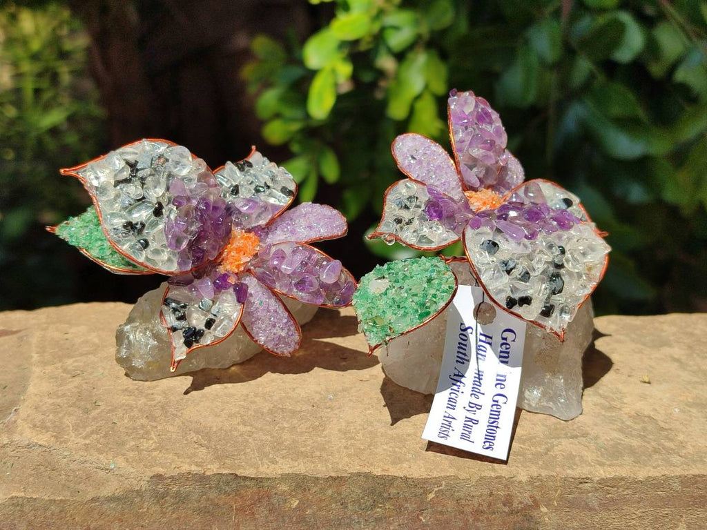 Hand Made Large Gemstone Orchid Flower - Sold Per Piece - From South Africa - Toprock Gemstones and Minerals 