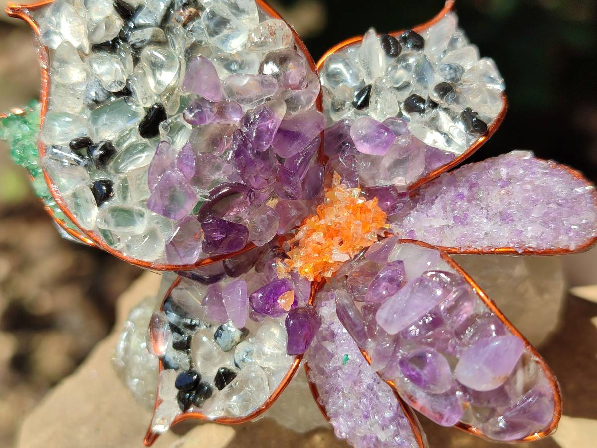 Hand Made Large Gemstone Orchid Flower - Sold Per Piece - From South Africa - Toprock Gemstones and Minerals 