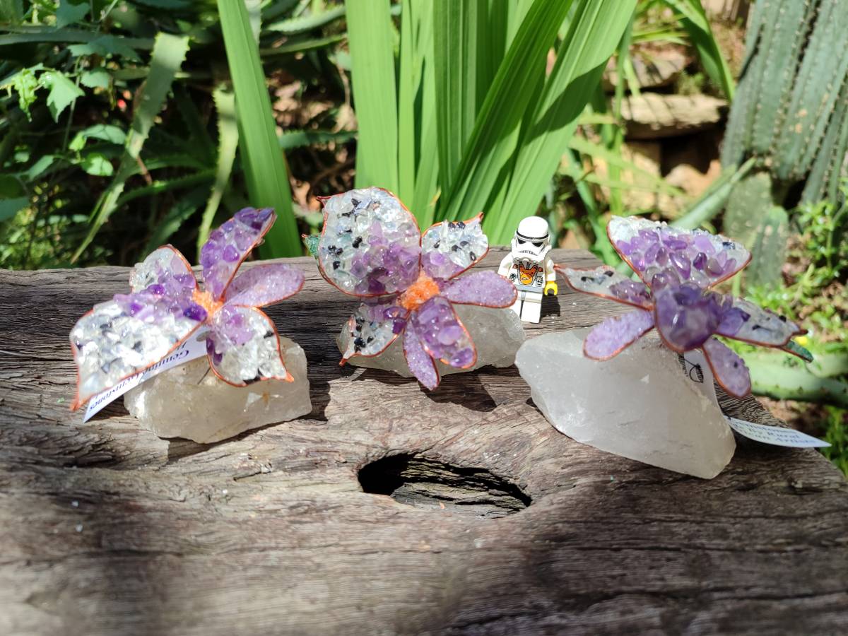 Hand Made Large Gemstone Orchid Flower - Sold Per Piece - From South Africa - Toprock Gemstones and Minerals 