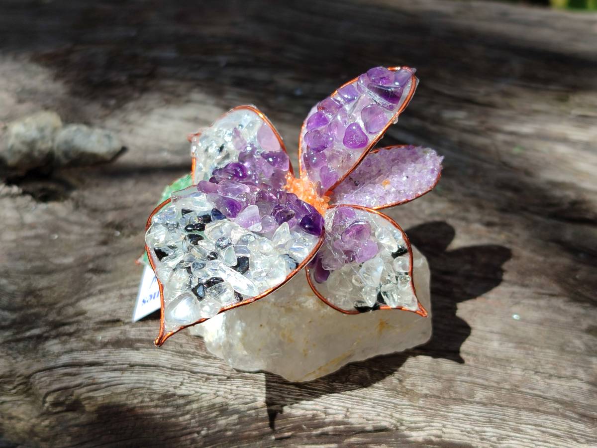Hand Made Large Gemstone Orchid Flower - Sold Per Piece - From South Africa - Toprock Gemstones and Minerals 