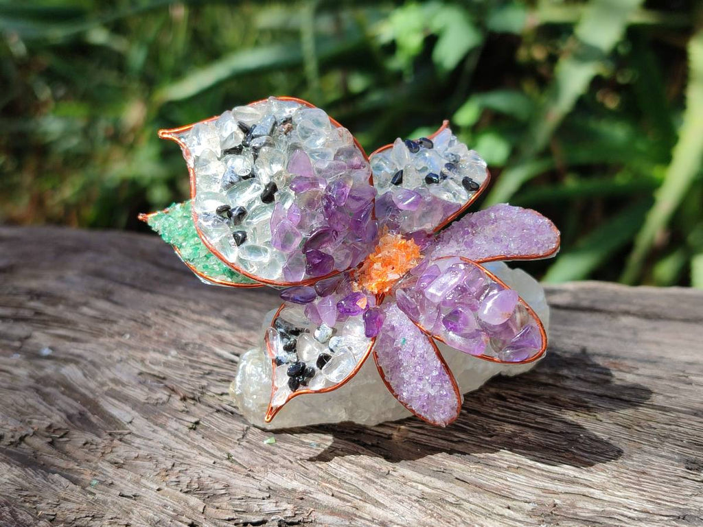 Hand Made Large Gemstone Orchid Flower - Sold Per Piece - From South Africa - Toprock Gemstones and Minerals 