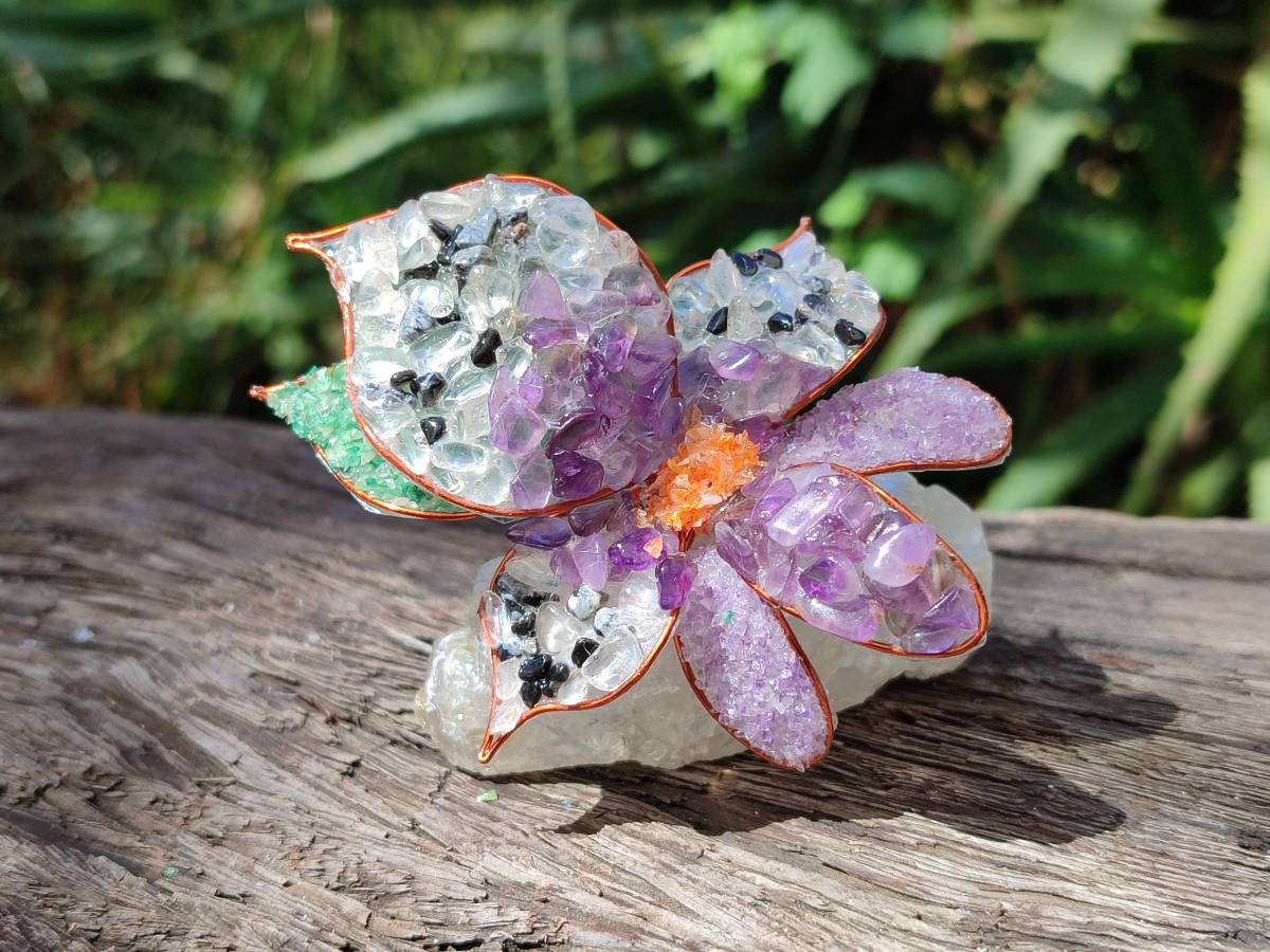 Hand Made Large Gemstone Orchid Flower - Sold Per Piece - From South Africa - Toprock Gemstones and Minerals 