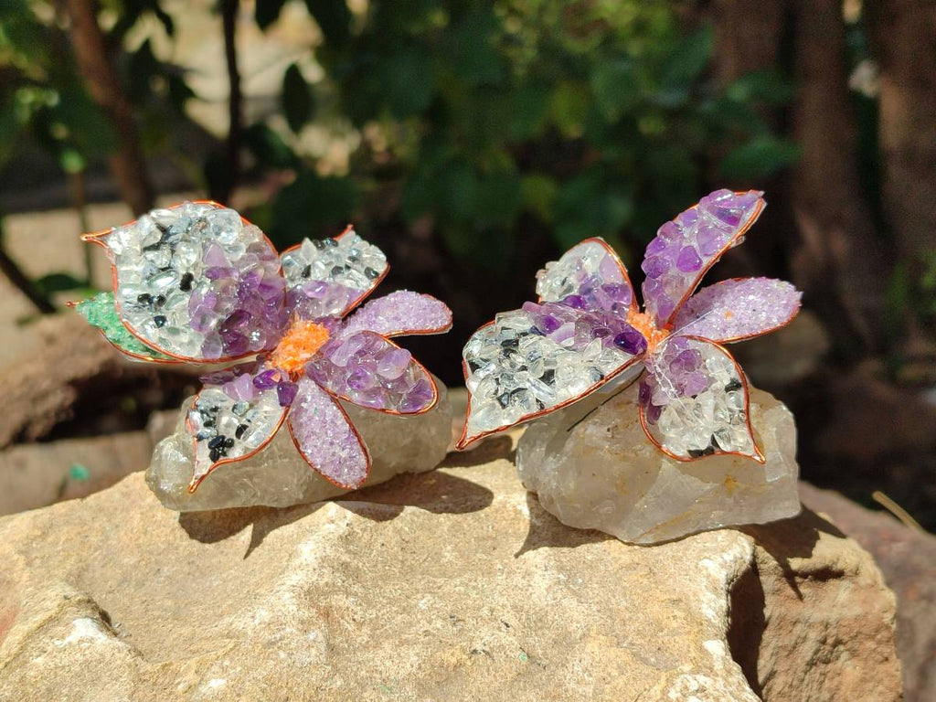 Hand Made Large Gemstone Orchid Flower - Sold Per Piece - From South Africa - Toprock Gemstones and Minerals 