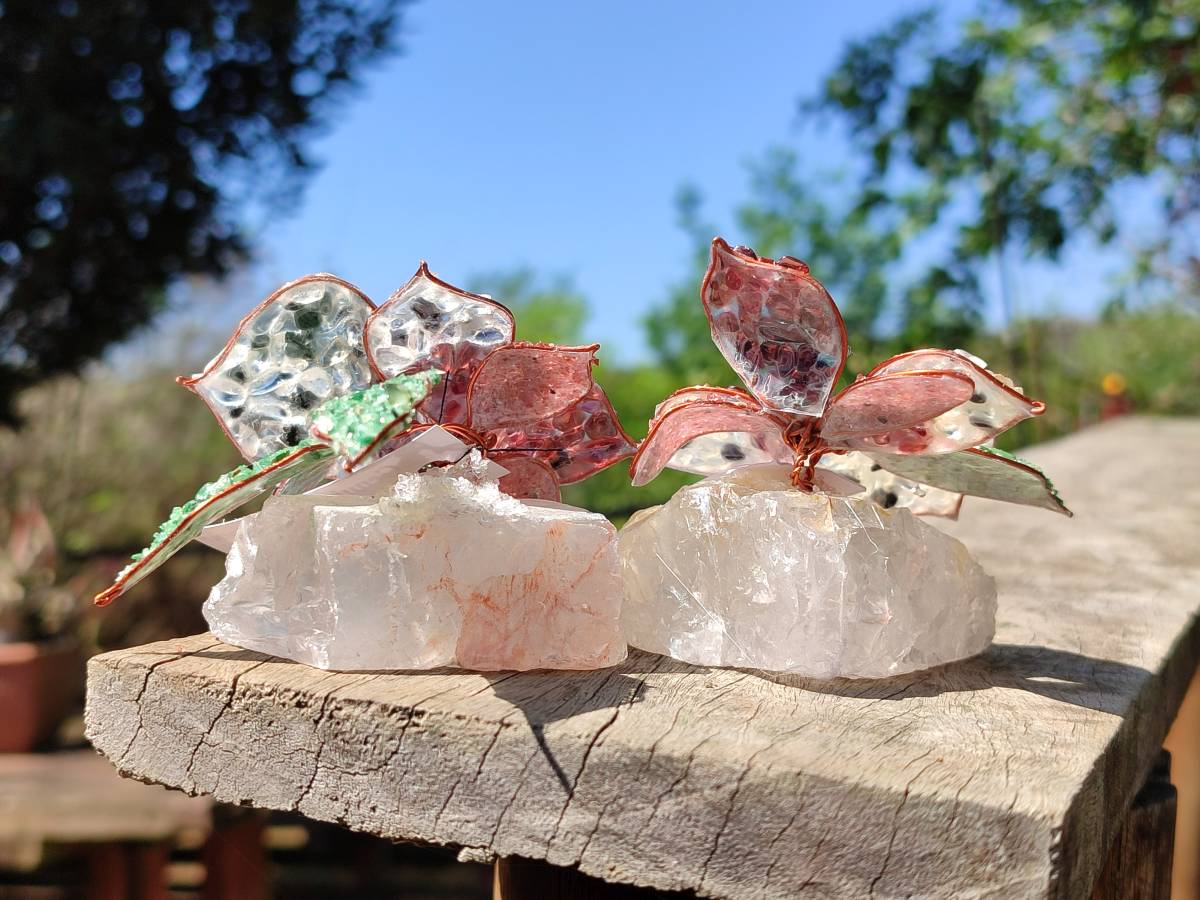 Hand Made Large Gemstone Orchid Flower - Sold Per Piece - From South Africa - Toprock Gemstones and Minerals 