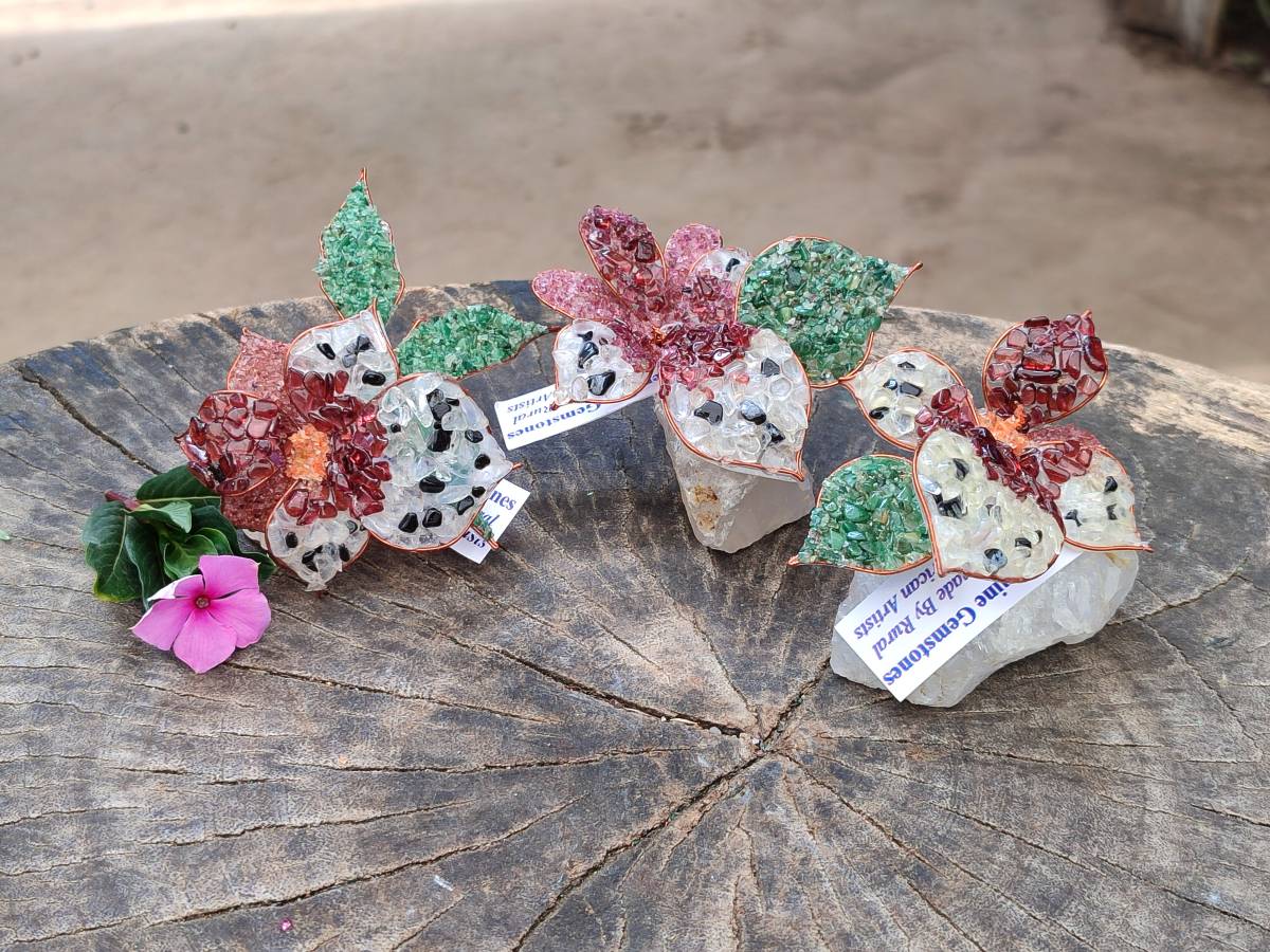 Hand Made Large Gemstone Orchid Flower - Sold Per Piece - From South Africa - Toprock Gemstones and Minerals 