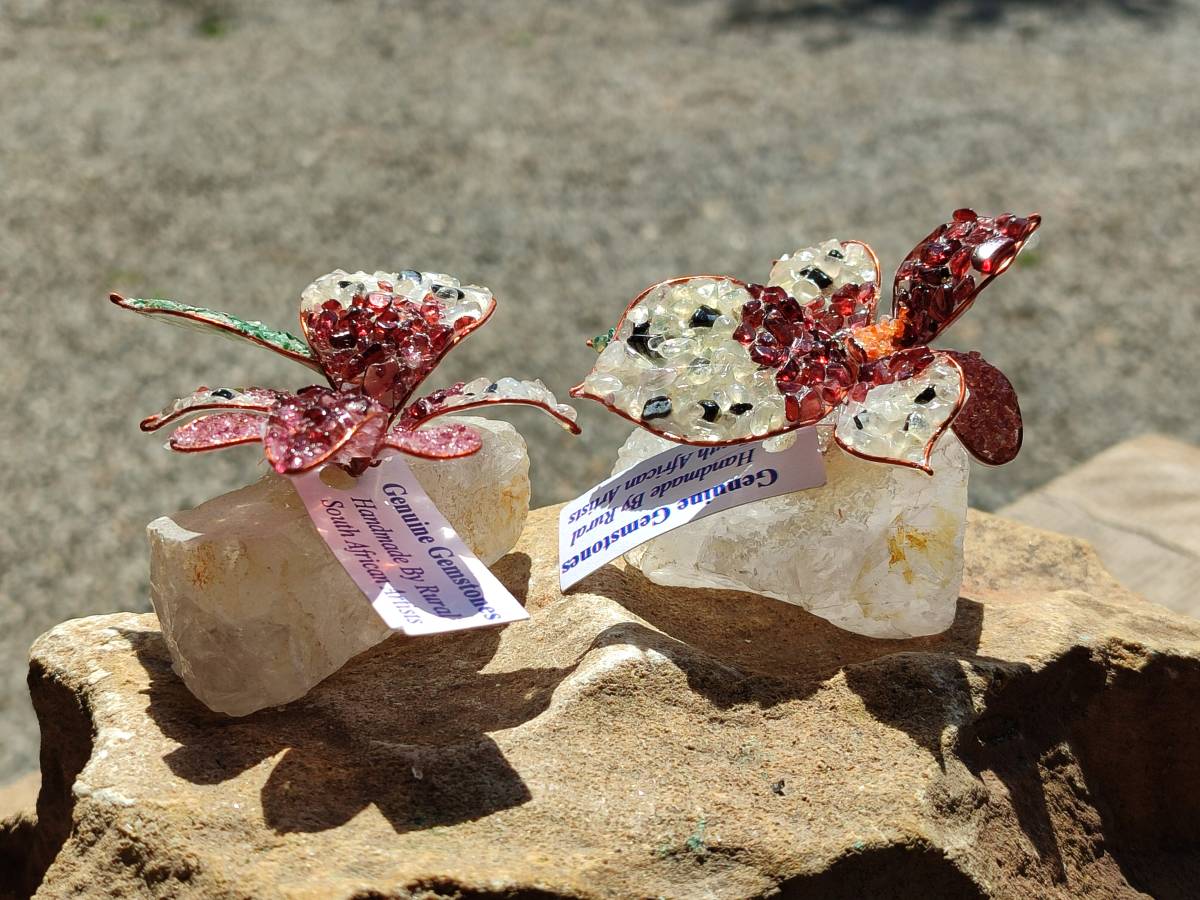 Hand Made Large Gemstone Orchid Flower - Sold Per Piece - From South Africa - Toprock Gemstones and Minerals 
