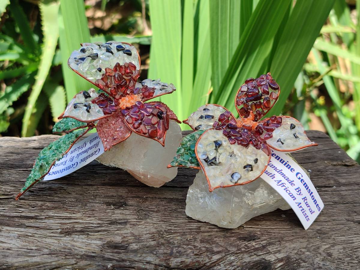 Hand Made Large Gemstone Orchid Flower - Sold Per Piece - From South Africa - Toprock Gemstones and Minerals 